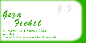 geza fichtl business card